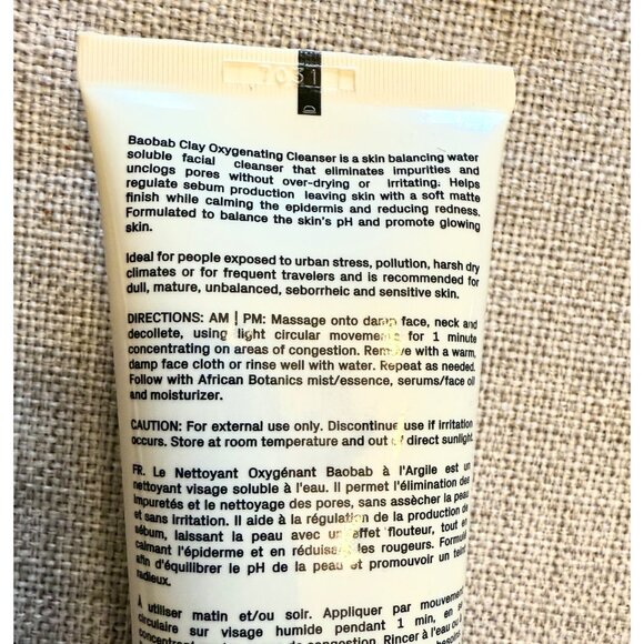 African Botanics Baobab Clay Oxygenating Cleanser 100ml Ultra Gentle Vegan - Picture 2 of 9